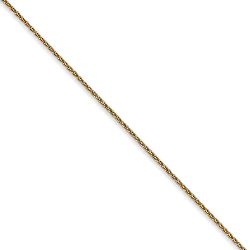 1mm, 14k Yellow Gold, Solid Parisian Wheat Chain Necklace, 18 Inch